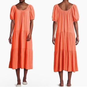 Lilly Pulitzer Zemini Maxi Orange Gauze Swim Dress Coverup Size xs